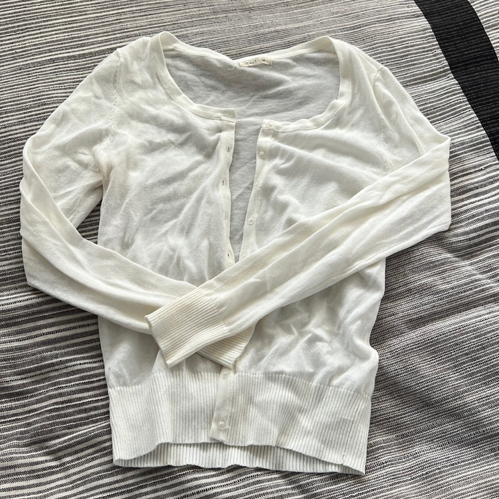 White Button up sweater/cardigan
